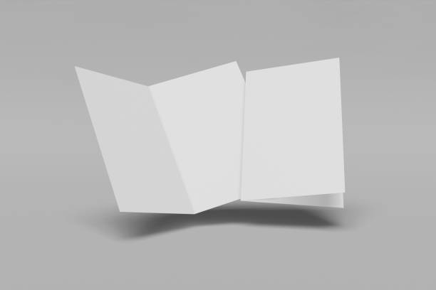 istock Two Mockup vertical booklet, brochure, invitation isolated on a grey background with hard cover and realistic shadow. 3D rendering. 1173297130