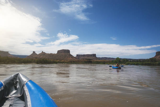 istock POV  rafting with kayak in Colorado river, Moab 1173301135