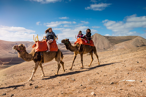 camel ride in the desert