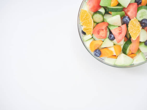 istock Mixed fruit and vegetable salad. Healthy breakfast menu. diet food 1173303001