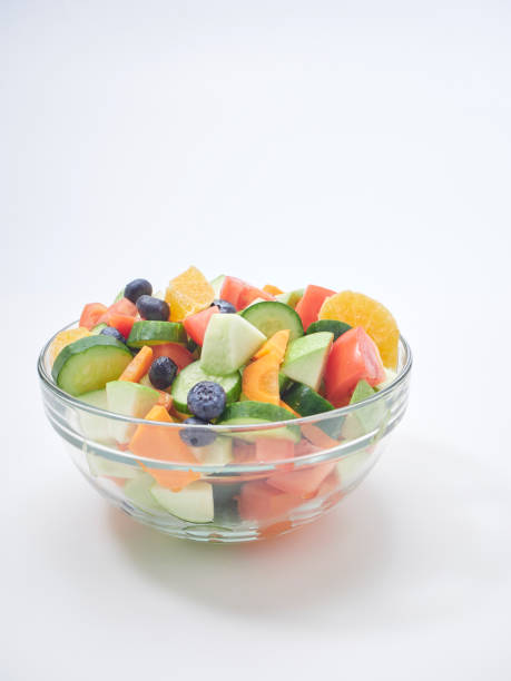 istock Mixed fruit and vegetable salad. Healthy breakfast menu. diet food 1173303003
