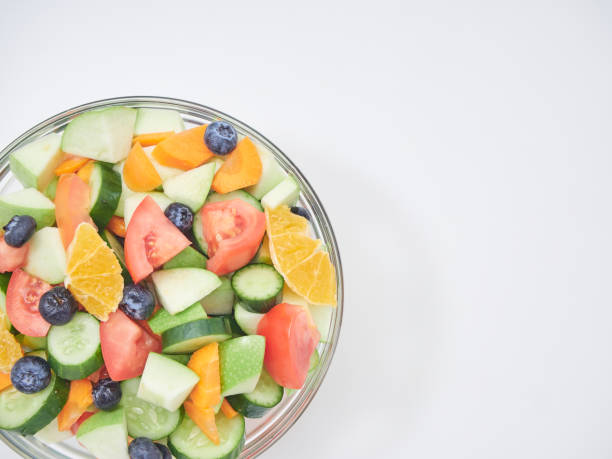istock Mixed fruit and vegetable salad. Healthy breakfast menu. diet food 1173303007