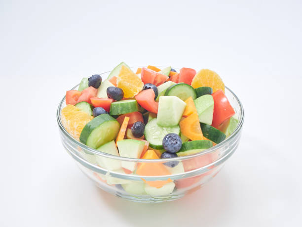 istock Mixed fruit and vegetable salad. Healthy breakfast menu. diet food 1173303030