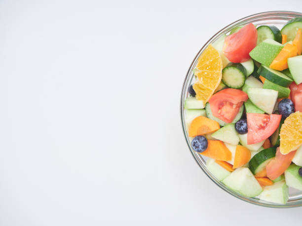istock Mixed fruit and vegetable salad. Healthy breakfast menu. diet food 1173303034