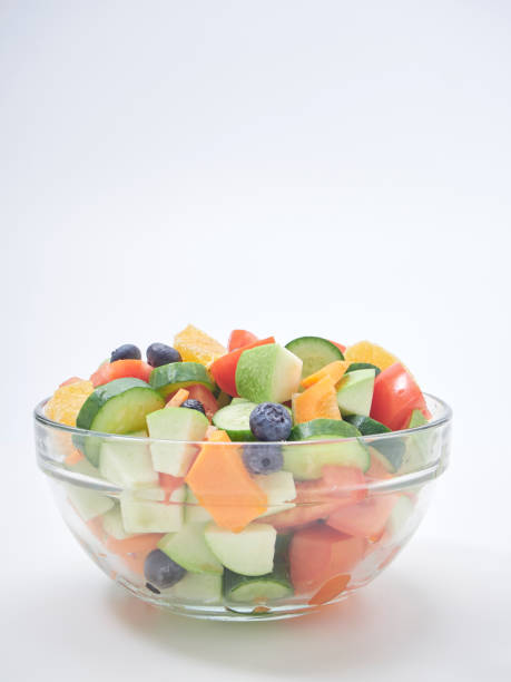 istock Mixed fruit and vegetable salad. Healthy breakfast menu. diet food 1173303057