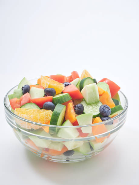 istock Mixed fruit and vegetable salad. Healthy breakfast menu. diet food 1173303058