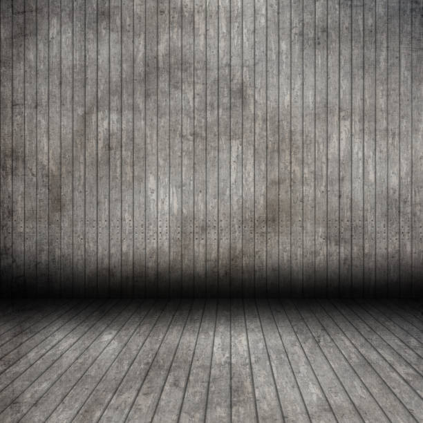 istock 3D grunge wooden room interior 1173303088