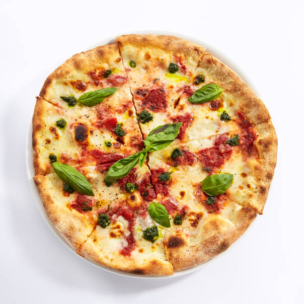 istock Margherita pizza top view 1173303500