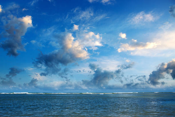 Beautiful caribbean sea and blue sky . Nature background.