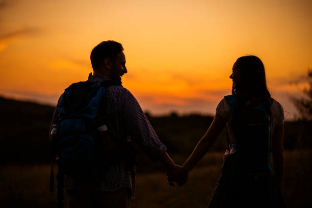 istock Happy couple is hiking 1173319081