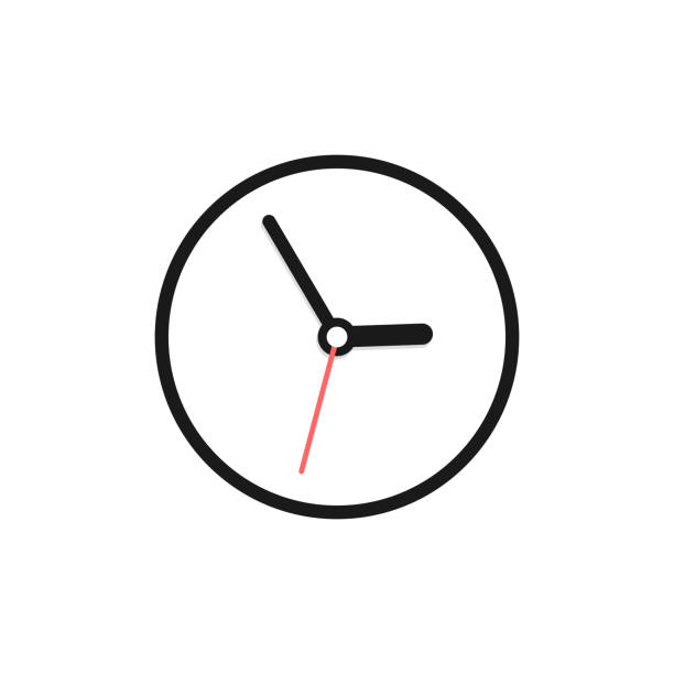 illustrations, cliparts, dessins animés et icônes de icône d'horloge. - hour hand