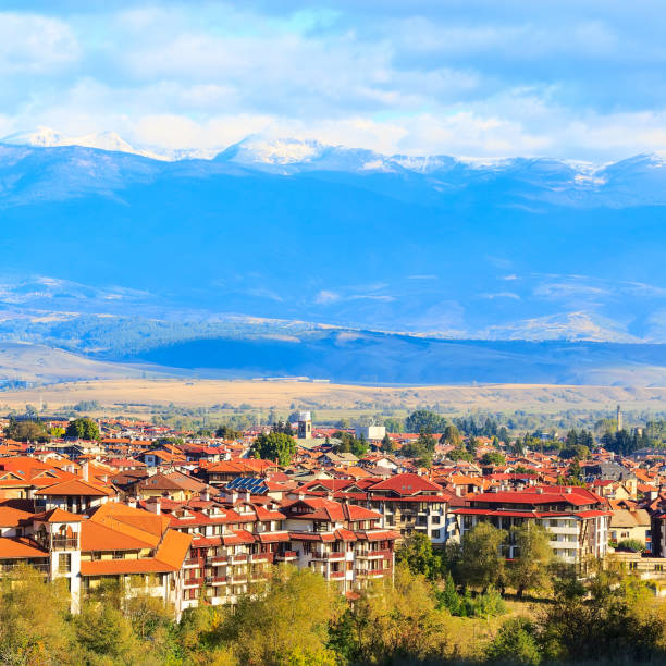 istock Bansko autumn town panorama, Bulgaria 1173319783