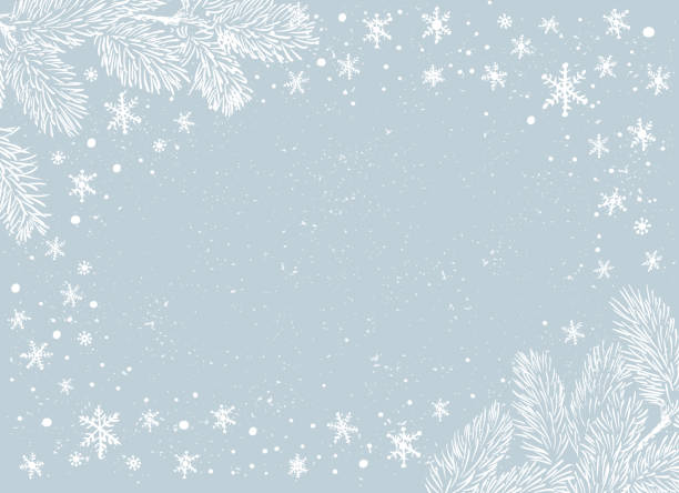 Christmas Poster - Illustration. Vector illustration of Christmas Background Christmas Poster - Illustration. Vector illustration of Christmas Background with branches of Christmas tree on blue. snowflake background stock illustrations