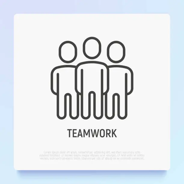 Vector illustration of Teamwork thin line icon. Modern vector illustration of partnership.