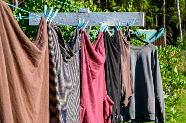 istock clothes hanging to dry outdoors on a clothesline 1173326486