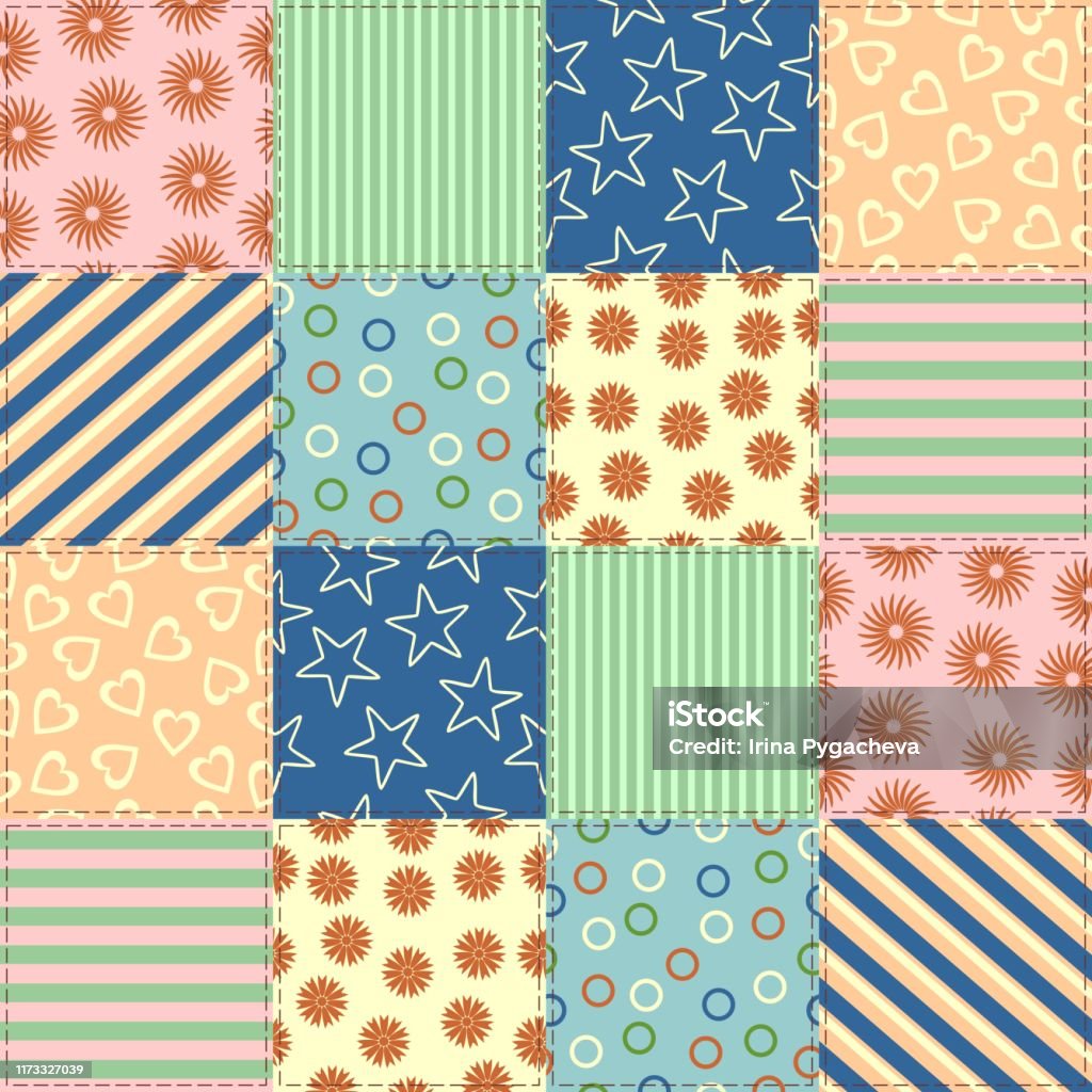 Patchwork Background With Different Patterns It Can Be Used For ...
