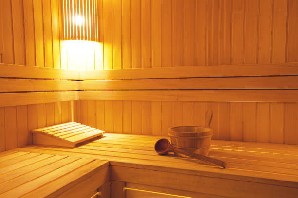 istock Wooden sauna background 1173327852