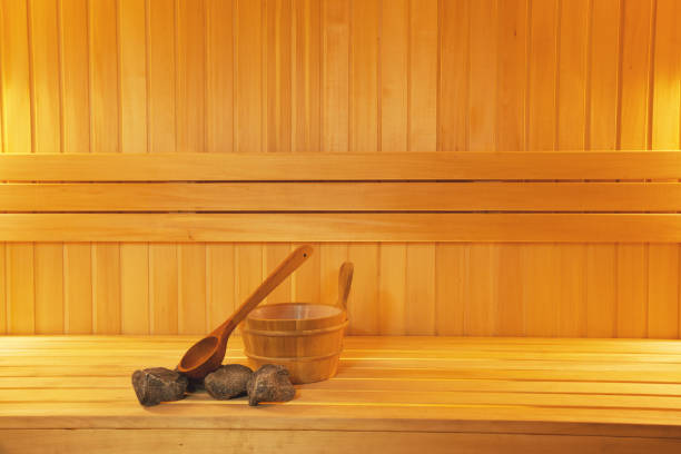 istock Wooden sauna background 1173327883