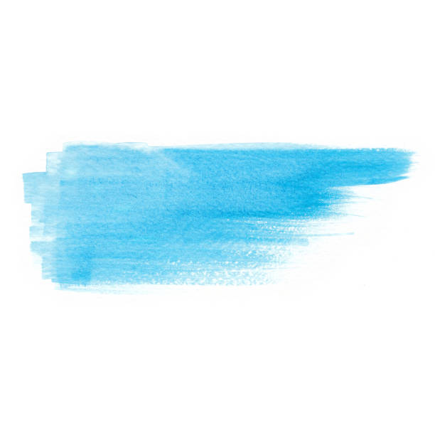 istock Blue watercolor brush strokes on white background. Copy space for text 1173328244