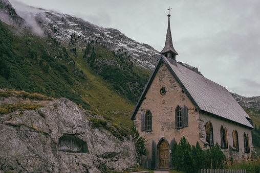 Old church near Furka pass in Switzerland.