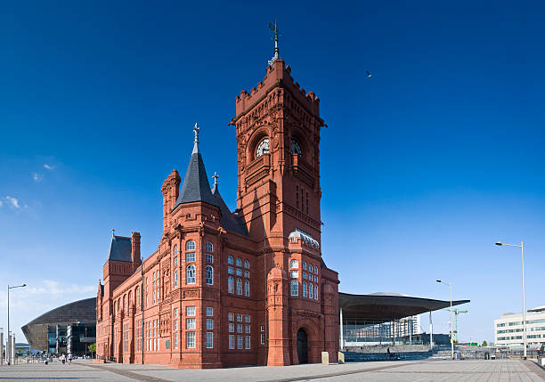 vista de cardiff - cardiff wales bay uk fotografías e imágenes de stock