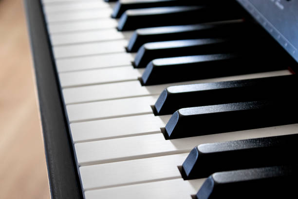istock Piano keyboard, musical instrument, macro view 1173330722