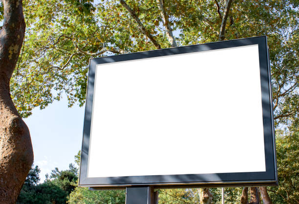 istock billboard blank mockup and template empty frame for logo or text on exterior street advertising poster screen city background, modern flat style, outdoor banner advertisement 1173331072