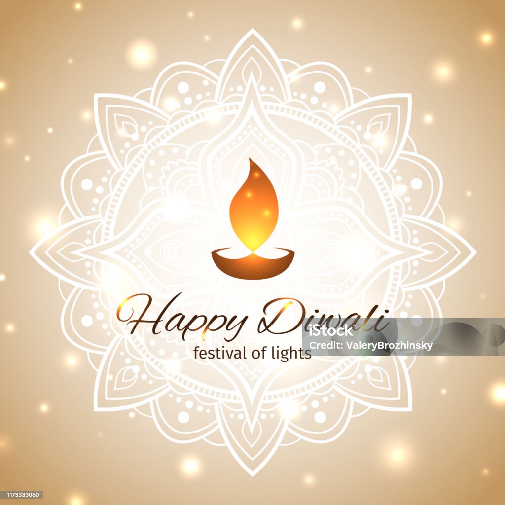 Happy Diwali Vector Illustration Festive Diwali Card Design ...