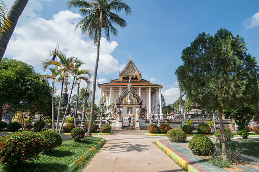 the Wat Bo Vil Temple in the city centre of Battambang in Cambodia.  Cambodia, Battambang, November, 2018