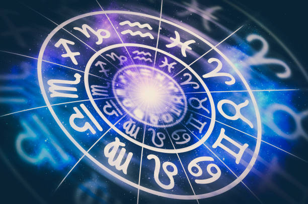 istock Astrological zodiac signs inside of horoscope circle 1173337083