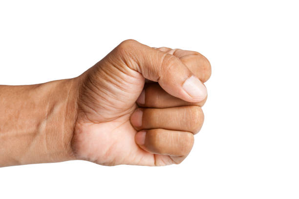 istock man's left fist in a white background 1173337544