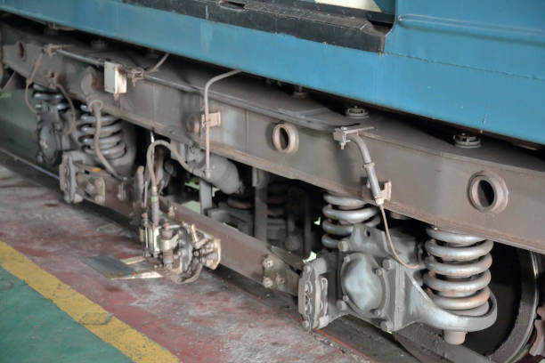 istock Part of the old train braking system 1173338595