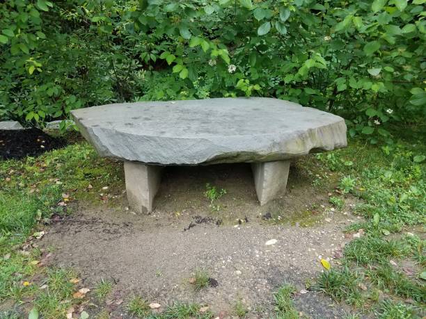 istock grey stone or rock bench or seat or table 1173340573