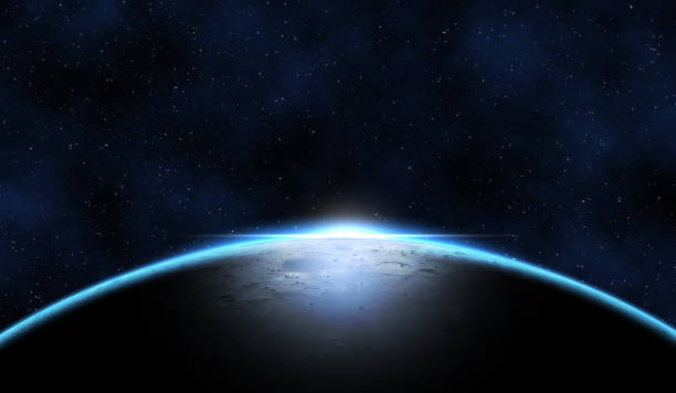 istock Giant blue planet against starry cosmos sky, fantasy image based on amateur moon astrophotography 1173341353