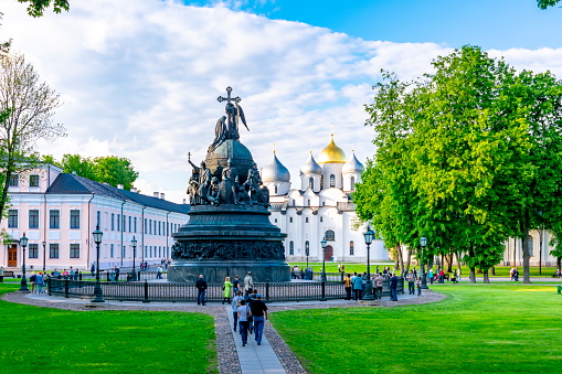 Monumento al Milenio de Rusia y Catedral de Santa Sofía, Gran Nóvgorod, Rusia photo