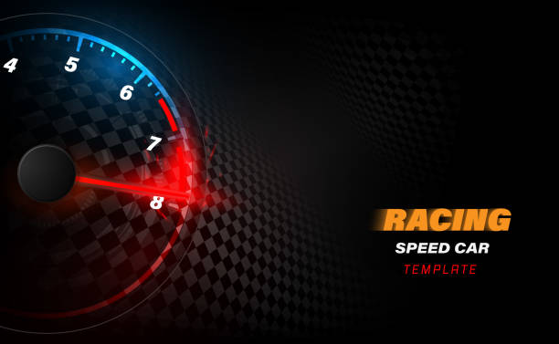 istock Speed motion background with fast speedometer car. Racing velocity background. 1173345750