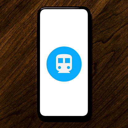 Train Symbol on Smartphone Screen