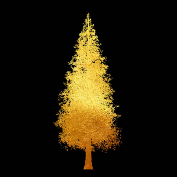istock Golden tree with leaves isolated on black background. 1173348868