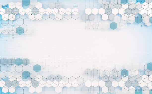 Abstract hexagon and data  background 3d illustration related to Technology and science hexagon photos stock pictures, royalty-free photos & images