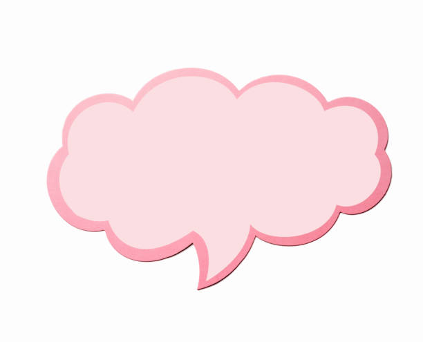istock Speech bubble as a cloud with pink border isolated on white background. Copy space 1173350427