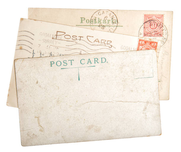 istock Old postcard mail cardboard edges Used paper texture 1173351934
