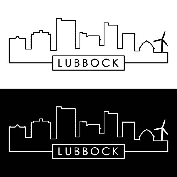 illustrations, cliparts, dessins animés et icônes de horizon de lubbock. style linéaire. fichier vectoriel modifiable. - lubbock