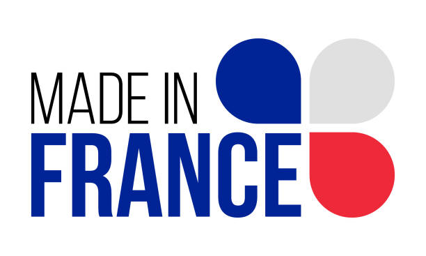 illustrations, cliparts, dessins animés et icônes de made in france, logo vectorsuré sur fond blanc - fabriqué en france