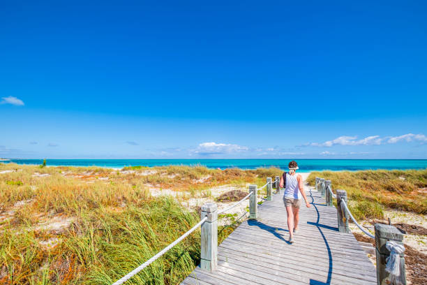 istock Turks and Caicos, Providenciales - walkway to Bight Beach 1173354926