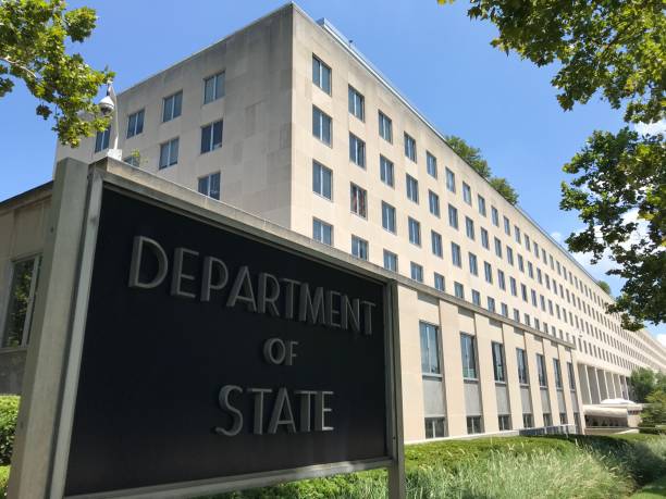 us department of state / signs and buildings. - us state department fotos imagens e fotografias de stock