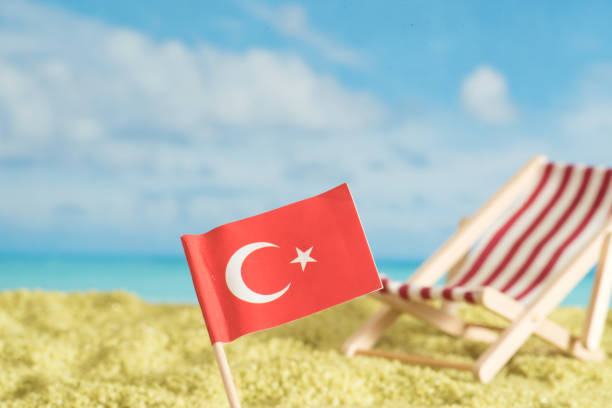 istock Turkish flag, beach and holidays in Turkey 1173356148