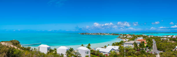 Turks and Caicos, Providenciales - Sapodilla Bay (7 shots stitched) Turks & Caicos turks and caicos islands caicos islands bahamas island stock pictures, royalty-free photos & images