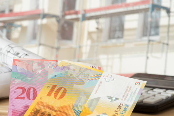 Different currency note and coins from different countries background