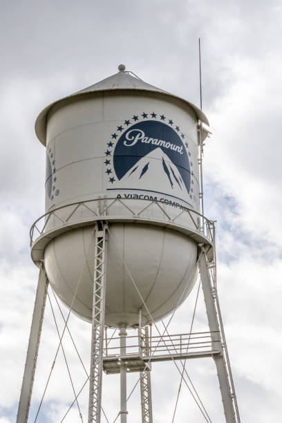 water tower of Paramount Pictures in Los Angeles Los Angeles, USA, October 2013: water tower of Paramount Pictures paramount studios stock pictures, royalty-free photos & images