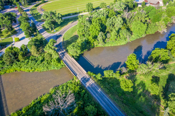istock bridge over river in Nebraska Sandhills aerial view 1173360405